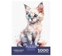 Rompecabezas para Adultos De 1000 Piezas Watercolor Balinese Cat Rompecabezas para Adultos Juegos Relajantes Decoración del Hogar Desafío Educativo 70x50cm/1000pcs