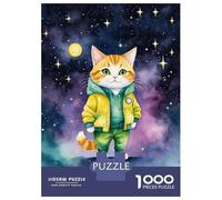 Rompecabezas para Adultos De 1000 Piezas Watercolor Cat in Space Rompecabezas Juegos De Relajación Desafío Difícil Reducción del Estrés Regalos 70x50cm/1000pcs