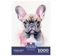 Rompecabezas para Adultos De 1000 Piezas Watercolor French Bulldog Rompecabezas para Adultos Juego Familiar Pero Divertido Y Humorístico Cumpleaños 70x50cm/1000pcs