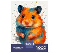Rompecabezas para Adultos De 1000 Piezas Watercolor Hamster Rompecabezas para Adultos Juego De Ingenio Regalos para Mujeres 38x26cm/1000pcs