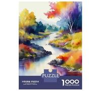 Rompecabezas para Adultos De 1000 Piezas Watercolor Landscape Painting-2 Rompecabezas para Adultos Juego Práctico Decoración De Pared para Cumpleaños, Navidad 70x50cm/1000pcs