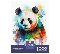 Rompecabezas para Adultos De 1000 Piezas Watercolor Panda Painting Rompecabezas para Adultos Juegos Relajantes Decoración del Hogar Desafío Educativo 70x50cm/1000pcs