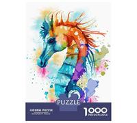 Rompecabezas para Adultos De 1000 Piezas Watercolor Sea Horse Art Rompecabezas para Adultos Juegos Familiares Decoración Perfecta Cumpleaños Y Navidad 70x50cm/1000pcs