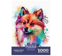 Rompecabezas para Adultos De 1000 Piezas Watercolor Spitz Painting Rompecabezas para Adultos Juegos Relajantes Mejora La Memoria Regalos para Amigos Y Familiares 38x26cm/1000pcs
