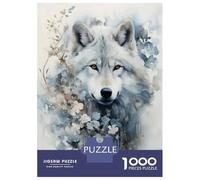 Rompecabezas para Adultos De 1000 Piezas Watercolor Wolf Wall Art Print Rompecabezas para Adultos Juego Familiar para La Diversión Familiar Regalo De Cumpleaños, Regalos, 52x38cm/1000pcs
