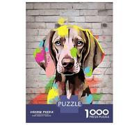 Rompecabezas para Adultos De 1000 Piezas Weimaraner Dog Graffiti Rompecabezas para Adultos Juguetes Antiestrés para La Diversión Familiar Desafío Educativo 70x50cm/1000pcs