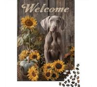 Rompecabezas para Adultos De 1000 Piezas Welcome Fall Dog Decor Rompecabezas Práctico Juego Regalo De Cumpleaños Cumpleaños Y Navidad 70x50cm/1000pcs