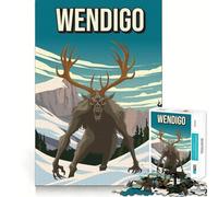 Rompecabezas para adultos de 1000 piezas Wendigo monstruo críptido lámina artística de viaje juego de ajuste preciso juguete inteligente para el cerebro tiempo libre regalo de cumpleaños para la mente