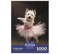 Rompecabezas para Adultos De 1000 Piezas Westie Dog Ballerina Rompecabezas para Adultos Juego De Ingenio Regalos para Mujeres 70x50cm/1000pcs