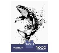 Rompecabezas para Adultos De 1000 Piezas Whale Illustration in Black and White Rompecabezas para Adultos: Juegos Prácticos De Análisis Y Lógica, Regalos para Amigos Y Familiares 38x26cm/1000pcs