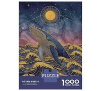 Rompecabezas para Adultos De 1000 Piezas Whale in Ocean with Golden Sun Rompecabezas para Adultos Juegos De Relajación Análisis Y Lógica Cumpleaños Y Navidad 38x26cm/1000pcs