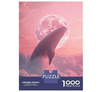 Rompecabezas para Adultos De 1000 Piezas Whale In The Pink Sky Rompecabezas para Adultos Juguetes De Bricolaje Análisis Y Lógica Difícil Y Desafiante 52x38cm/1000pcs