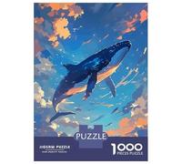 Rompecabezas para Adultos De 1000 Piezas Whale in The Sky Illustration Rompecabezas para Adultos Juego Familiar Decoración Perfecta Cumpleaños Y Navidad 38x26cm/1000pcs