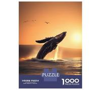 Rompecabezas para Adultos De 1000 Piezas Whale Jumping in The Sea Rompecabezas para Adultos Juguetes Antiestrés Difícil Gran Regalo para Jugar 70x50cm/1000pcs
