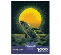 Rompecabezas para Adultos De 1000 Piezas Whale Leaping Sunset Rompecabezas para Adultos Juegos Relajantes Mejora La Memoria Regalo De Cumpleaños, Regalos, 38x26cm/1000pcs
