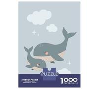 Rompecabezas para Adultos De 1000 Piezas Whale Mom with Baby Rompecabezas para Adultos Juego De Ingenio Regalos para Mujeres Actividades Divertidas En Casa 38x26cm/1000pcs
