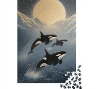 Rompecabezas para Adultos De 1000 Piezas Whale Watching in The Moonlight Rompecabezas Práctico Juego Regalo De Cumpleaños Cumpleaños Y Navidad 70x50cm/1000pcs