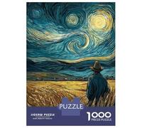 Rompecabezas para Adultos De 1000 Piezas Wheatfield Under A Starry Night Rompecabezas para Adultos Juego Práctico Análisis Y Lógica Gran Regalo para Los Amantes De Los Juegos 52x38cm/1000pcs