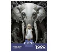 Rompecabezas para Adultos De 1000 Piezas Whimsical Elephant Artwork Rompecabezas para Adultos Juego Familiar Vacaciones En Casa Matar El Tiempo Gran Regalo para Jugar 70x50cm/1000pcs
