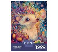 Rompecabezas para Adultos De 1000 Piezas Whimsical Hedgehog in Dreamscape Fantasy Rompecabezas para Adultos Juguetes Antiestrés Decoración Actividades Divertidas En Casa 52x38cm/1000pcs