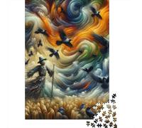 Rompecabezas para Adultos De 1000 Piezas Whimsical Scarecrow in Whirling Colors Rompecabezas para Adultos Juego De Ingenio Ensamblaje De Patrones Juego Desafiante Regalos 70x50cm/1000pcs