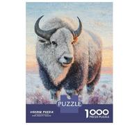 Rompecabezas para Adultos De 1000 Piezas White Bison in Snowy Landscape Rompecabezas para Adultos Juegos Relajantes Alivia El Estrés Ayuda A Ejercitar El Cerebro 52x38cm/1000pcs
