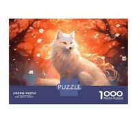 Rompecabezas para Adultos De 1000 Piezas White Fox Sakura Rompecabezas para Adultos Juegos De Relajación Análisis Y Lógica Cumpleaños Y Navidad 70x50cm/1000pcs