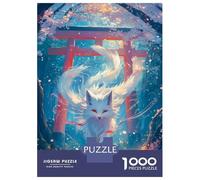 Rompecabezas para Adultos De 1000 Piezas White Kitsune Fox Spirit Rompecabezas para Adultos Juguetes Antiestrés Decoración del Hogar Juego Desafiante Regalos 52x38cm/1000pcs