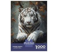 Rompecabezas para Adultos De 1000 Piezas White Tiger in Autumn Rompecabezas para Adultos Juego De Ingenio Pero Divertido Y Humorístico Cumpleaños 38x26cm/1000pcs
