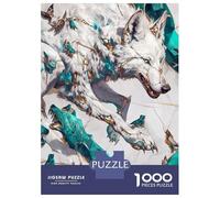 Rompecabezas para Adultos De 1000 Piezas White Wolf with Birds and Emerald Accents Rompecabezas para Adultos Juegos Relajantes Decoración del Hogar Desafío Educativo 70x50cm/1000pcs