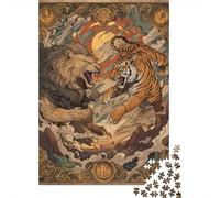 Rompecabezas para Adultos De 1000 Piezas Wild Cats Battle Art Print Rompecabezas para Adultos Juego De Ingenio Ensamblaje De Patrones Juego Desafiante Regalos 70x50cm/1000pcs