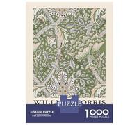 Rompecabezas para Adultos De 1000 Piezas William Morris Windrush Floral Green Rompecabezas para Adultos Juguetes Antiestrés Regalos para Mujeres Cumpleaños Y Navidad 38x26cm/1000pcs