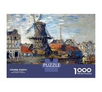 Rompecabezas para Adultos De 1000 Piezas Windmill in Amsterdam Rompecabezas para Adultos Juegos Relajantes Decoración del Hogar Desafío Educativo 38x26cm/1000pcs