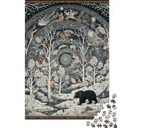 Rompecabezas para Adultos De 1000 Piezas Winter Forest Fantasy Rompecabezas para Adolescentes Juego De Ingenio Decoración del Hogar Actividades Divertidas En Casa, 70x50cm/1000pcs