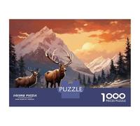 Rompecabezas para Adultos De 1000 Piezas Winter Landscape with Deer Rompecabezas para Adultos Juego De Ingenio Análisis Y Lógica Cumpleaños Y Navidad 52x38cm/1000pcs