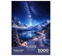 Rompecabezas para Adultos De 1000 Piezas Winter Landscape with Milky Way Rompecabezas para Adolescentes Juego De Ingenio Decoración del Hogar Actividades Divertidas En Casa, 70x50cm/1000pcs