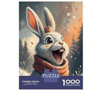 Rompecabezas para Adultos De 1000 Piezas Winter Rabbit King Rompecabezas para Adultos Juego Práctico Montaje De Patrones Cumpleaños Y Navidad 52x38cm/1000pcs