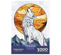 Rompecabezas para Adultos De 1000 Piezas Wolf Howling at The Moon Rompecabezas para Adultos Juegos Familiares Decoración Perfecta Cumpleaños Y Navidad 70x50cm/1000pcs