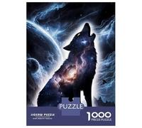 Rompecabezas para Adultos De 1000 Piezas Wolf Howling Silhouette Rompecabezas para Adultos Juegos Familiares Decoración Perfecta Cumpleaños Y Navidad 70x50cm/1000pcs