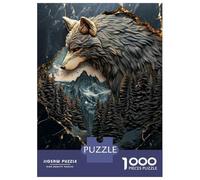 Rompecabezas para Adultos De 1000 Piezas Wolf Mountain Landscape Rompecabezas para Adultos Juegos Relajantes Decoración Cumpleaños 52x38cm/1000pcs