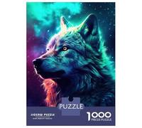 Rompecabezas para Adultos De 1000 Piezas Wolf Night Galaxy Aurora Rompecabezas para Adultos Juguetes Antiestrés Difícil Difícil Cumpleaños Y Navidad 52x38cm/1000pcs