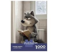 Rompecabezas Para Adultos De 1000 Piezas Wolf Reading A Book on A Toilet Poster, Picture, Metal Print, Paint by Creed Rompecabezas Para Adolescentes Juguetes Antiestrés Mejora La Memoria Gran Regalo P