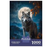 Rompecabezas para Adultos De 1000 Piezas Wolf Under Full Moon Rompecabezas para Adultos Juegos Familiares Regalos para Mujeres Cumpleaños Y Navidad 70x50cm/1000pcs