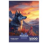 Rompecabezas para Adultos De 1000 Piezas Wolf's Serene Sunset Vista Rompecabezas para Adultos Juego De Ingenio Regalo De Cumpleaños Desafío Educativo 52x38cm/1000pcs
