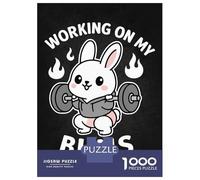 Rompecabezas para Adultos De 1000 Piezas Working On My Buns - Funny Easter Gym Bunny Squat Pun Rompecabezas para Adolescentes Juego Familiar Carrera De Velocidad Manual Cumpleaños 38