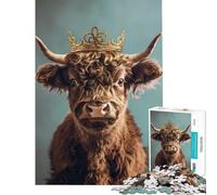 Rompecabezas para Adultos de 1000 Piezas Yak King Pastel Crown Juguetes adictivos para Cultivar la Paciencia Juego Imposible de análisis y lógica Regalo de cumpleaños (tamaño 75x50cm)