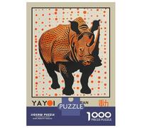 Rompecabezas Para Adultos De 1000 Piezas Yayoi Kusama Rhino No.3 Exhibition Poster Rompecabezas Para Adultos Juegos Relajantes Pero Divertidos Y Humorísticos Interacción Entre Padres E Hijos 70x50cm/1