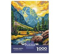 Rompecabezas Para Adultos De 1000 Piezas Yellowstone National Park Landscape Illustration Rompecabezas Para Adultos Juego De Ingenio Regalos Para Mujeres Actividades Divertidas En Casa 52x38cm/1000pcs