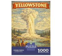 Rompecabezas para Adultos De 1000 Piezas Yellowstone National Park Vintage Rompecabezas para Adultos Juego De Ingenio Desafío Difícil Gran Regalo para Los Amantes De Los Juegos 38x26cm/1000pcs