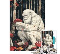 Rompecabezas para Adultos de 1000 Piezas Yeti con Setas Rompecabezas para Adultos Juguete decoración de Pared cumpleaños y Navidad (tamaño 38x52cm)